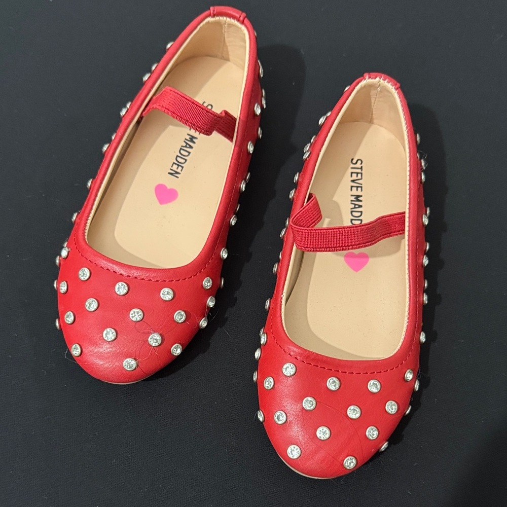 Steve Madden Kids Red Dress Shoes with Studs